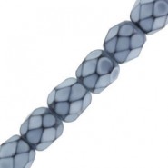 Czech Fire polished facet kralen 4mm Snake color Jet steel blue